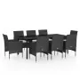 Juego de comedor de jardín 9 piezas con cojines negro von , Gartensets - Ref: Foro24-3099286, Preis: 749,15 €, Rabatt: -5%%