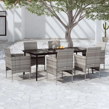 Juego de comedor de jardín 7 piezas con cojines gris y negro von , Gartensets - Ref: Foro24-3099315, Preis: 558,58 €, Rabatt:...