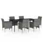 Juego de comedor de jardín 7 piezas con cojines gris y negro von , Gartensets - Ref: Foro24-3099315, Preis: 558,58 €, Rabatt:...