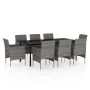 Juego de comedor para jardín 9 piezas con cojines gris y negro von , Gartensets - Ref: Foro24-3099292, Preis: 801,69 €, Rabat...