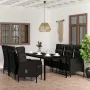 Juego de comedor de jardín 7 piezas con cojines negro von , Gartensets - Ref: Foro24-3099357, Preis: 1,00 €, Rabatt: -5%%