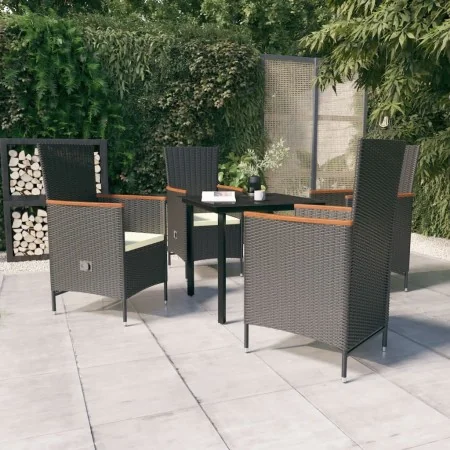 Juego de comedor de jardín 5 piezas con cojines negro von , Gartensets - Ref: Foro24-3099426, Preis: 591,39 €, Rabatt: -5%%