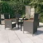 Juego de comedor de jardín 5 piezas con cojines negro von , Gartensets - Ref: Foro24-3099426, Preis: 591,39 €, Rabatt: -5%%