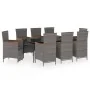 Juego de comedor de jardín 9 pzas con cojines gris von , Gartensets - Ref: Foro24-3099470, Preis: 1,00 €, Rabatt: -5%%
