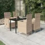 Juego de comedor de jardín 5 piezas con cojines beige by , Garden sets - Ref: Foro24-3099439, Price: 571,40 €, Discount: -5%%