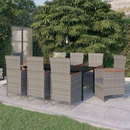 Juego de comedor de jardín 9 pzas con cojines gris von , Gartensets - Ref: Foro24-3099464, Preis: 1,00 €, Rabatt: -5%%
