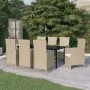 Juego de comedor de jardín 9 piezas con cojines beige by , Garden sets - Ref: Foro24-3099466, Price: 1,00 €, Discount: -5%%