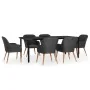 Juego de comedor de jardín 7 piezas con cojines negro von , Gartensets - Ref: Foro24-3099509, Preis: 813,88 €, Rabatt: -5%%