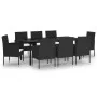 Juego de comedor de jardín 9 piezas negro | Foro24.es | Tu tienda online para hogar, jardín y más Foro24.es