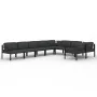Set muebles de jardín 9 pzas y cojines aluminio gris antracita von , Gartensets - Ref: Foro24-3107823, Preis: 1,00 €, Rabatt:...