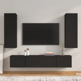 Set de muebles para TV 4 piezas madera contrachapada negro von , TV-Möbel - Ref: Foro24-3114199, Preis: 166,29 €, Rabatt: -5%%