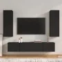 Set de muebles para TV 4 piezas madera contrachapada negro de , Muebles TV - Ref: Foro24-3114199, Precio: 172,76 €, Descuento...