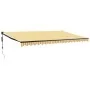 Toldo retráctil automático amarillo y blanco 5x3 m de , Toldos - Ref: Foro24-3154510, Precio: 449,04 €, Descuento: -5%%