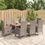 Set comedor jardín 9 pzas y cojines ratán sintético gris by , Garden sets - Ref: Foro24-3157553, Price: 1,00 €, Discount: -5%%