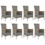 Set comedor jardín 9 pzas y cojines ratán sintético gris by , Garden sets - Ref: Foro24-3157553, Price: 1,00 €, Discount: -5%%