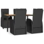 Juego comedor jardín 5 pzas madera acacia ratán sintético negro by , Garden sets - Ref: Foro24-3157608, Price: 810,49 €, Disc...