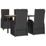 Juego comedor jardín 5 pzas madera acacia ratán sintético negro by , Garden sets - Ref: Foro24-3157608, Price: 810,49 €, Disc...