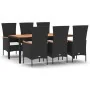 Set de comedor de jardín 7 pzas y cojines ratán sintético negro | Foro24.es | Tu tienda online para hogar, jardín y más Foro24.es