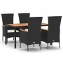 Set de muebles jardín 5 pzas con cojines ratán sintético negro | Foro24.es | Tu tienda online para hogar, jardín y más Foro24.es
