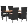 Set de muebles jardín 5 pzas con cojines ratán sintético negro | Foro24.es | Tu tienda online para hogar, jardín y más Foro24.es
