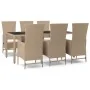 Set comedor de jardín 7 pzas con cojines ratán sintético beige by , Garden sets - Ref: Foro24-3157570, Price: 859,27 €, Disco...