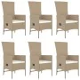 Set comedor de jardín 7 pzas con cojines ratán sintético beige by , Garden sets - Ref: Foro24-3157570, Price: 859,27 €, Disco...