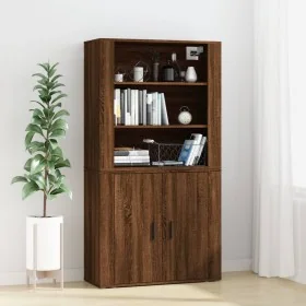 Aparador alto madera contrachapada marrón roble by , Sideboards - Ref: Foro24-3185366, Price: 145,48 €, Discount: -5%%