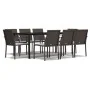 Juego comedor jardín 9 piezas y cojines ratán sintético y acero by , Garden sets - Ref: Foro24-3186966, Price: 564,17 €, Disc...