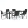 Juego de comedor para jardín 7 piezas ratán sintético y acero by , Garden sets - Ref: Foro24-3187031, Price: 413,64 €, Discou...