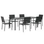 Juego de comedor para jardín 7 piezas ratán sintético y acero by , Garden sets - Ref: Foro24-3187031, Price: 413,64 €, Discou...