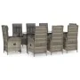 Set comedor jardín 9 pzas y cojines ratán sintético negro gris de , Conjuntos de jardín - Ref: Foro24-3185186, Precio: 1,00 €...