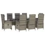 Set comedor jardín 9 pzas y cojines ratán sintético negro gris de , Conjuntos de jardín - Ref: Foro24-3185186, Precio: 1,00 €...