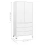 Armario industrial de metal blanco 90x50x180 cm by , Wardrobes - Ref: Foro24-339614, Price: 383,51 €, Discount: -5%%