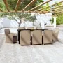 Juego de comedor de jardín 9 piezas y cojines marrón von , Gartensets - Ref: Foro24-3099540, Preis: 1,00 €, Rabatt: -5%%