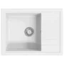 Fregadero de cocina con rebosadero ovalado granito blanco de , Fregaderos - Ref: Foro24-147104, Precio: 157,05 €, Descuento: ...