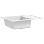 Fregadero de cocina con rebosadero ovalado granito blanco de , Fregaderos - Ref: Foro24-147104, Precio: 157,05 €, Descuento: ...