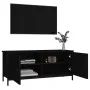 Mueble TV con puertas madera contrachapada negro 102x35x45 cm | Foro24.es | Tu tienda online para hogar, jardín y más Foro24.es