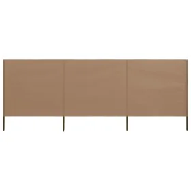 Paravientos de playa de 3 paneles tela gris topo 400x160 cm by , Umbrellas - Ref: Foro24-47151, Price: 66,14 €, Discount: -5%%