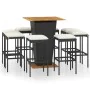 9-piece garden bar furniture set and black PE rattan cushions by vidaXL, Garden sets - Ref: Foro24-3064854, Price: 439,74 €, ...