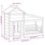 Caseta para perros madera maciza de pino gris 143x60,5x109 cm | Foro24.es | Tu tienda online para hogar, jardín y más Foro24.es