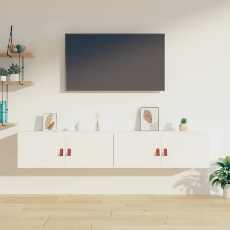 Armarios de pared 2 uds madera maciza pino blanco 80x30x30 cm | Foro24.es | Tu tienda online para hogar, jardín y más Foro24.es