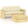 Set muebles de jardín y cojines 2 pzas madera pino impregnada von , Gartensets - Ref: Foro24-3065779, Preis: 482,15 €, Rabatt...