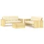 Set de sofás jardín 3 piezas con cojines madera pino impregnada by , Garden sets - Ref: Foro24-3065785, Price: 808,05 €, Disc...