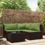 Set muebles de jardín 4 piezas y cojines ratán sintético marrón by , Outdoor sofas - Ref: Foro24-319829, Price: 345,60 €, Dis...