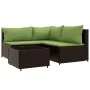 Set muebles de jardín 4 piezas y cojines ratán sintético marrón by , Outdoor sofas - Ref: Foro24-319829, Price: 345,60 €, Dis...