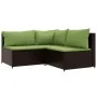 Set muebles de jardín 4 piezas y cojines ratán sintético marrón by , Outdoor sofas - Ref: Foro24-319829, Price: 345,60 €, Dis...