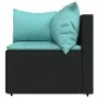 Set de muebles de jardín 3 pzas y cojines ratán sintético negro by , Outdoor sofas - Ref: Foro24-319798, Price: 219,74 €, Dis...