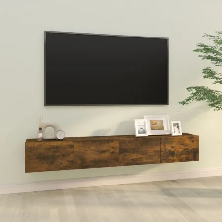Muebles de pared de TV 2 uds madera roble ahumado 100x30x30 cm | Foro24.es | Tu tienda online para hogar, jardín y más Foro24.es