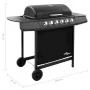 Barbacoa de gas con 6 fogones negra by , Barbecues - Ref: Foro24-3053628, Price: 247,65 €, Discount: -5%%