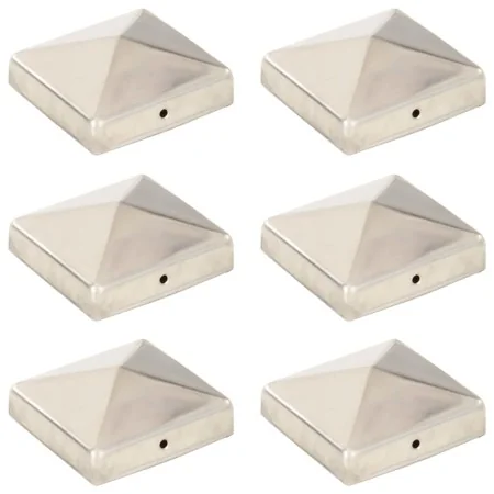 Tapas piramidales postes valla 6 uds acero inoxidable 81x81 mm by , Accessories for gates and fences - Ref: Foro24-145486, Pr...